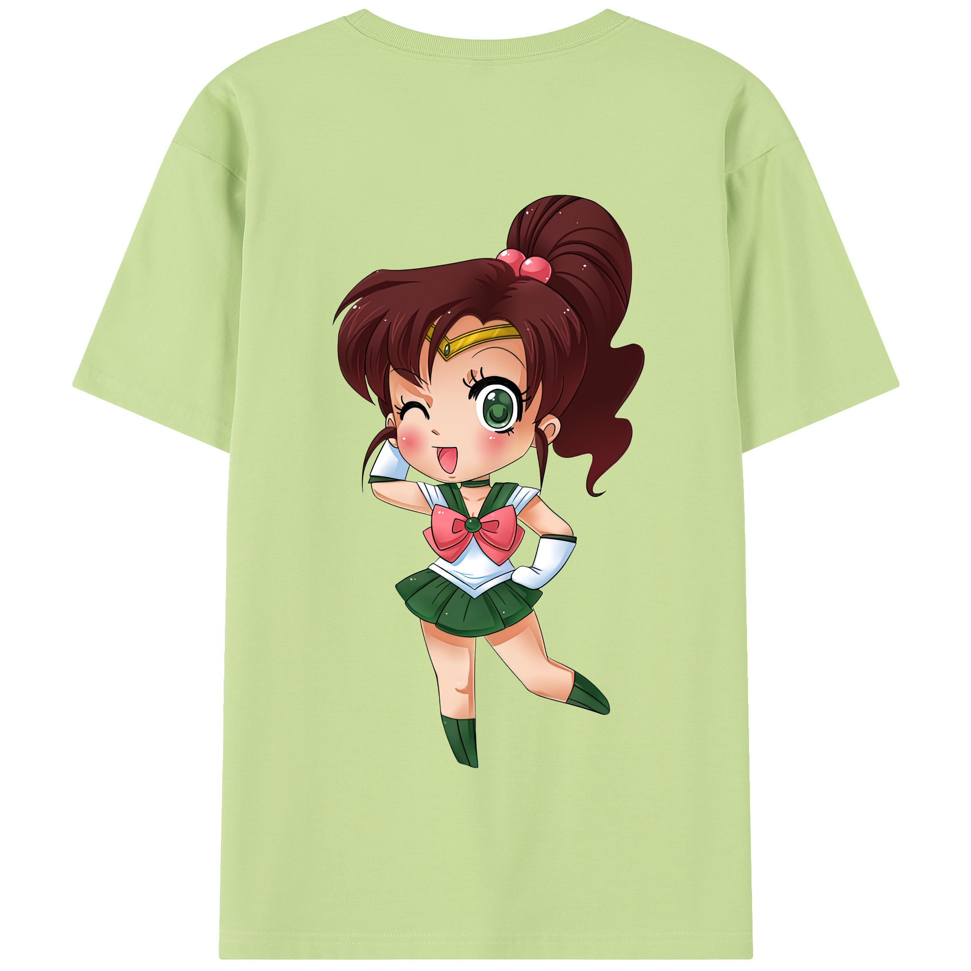 （画像用） 美少女戦士セーラームーン 木野 まこと きの まこと Sailor Moon Kino Makoto （セーラージュピター；Sailor Jupiter） 綿100％半袖Tシャツ（背面プリント）